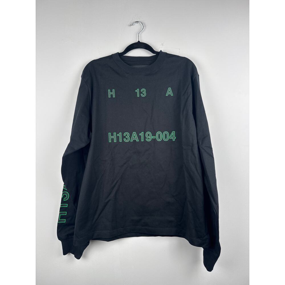 Hood By Air HBA Archive Black Graphic H13A19-004 Long Sleeve Shirt Sz.L
